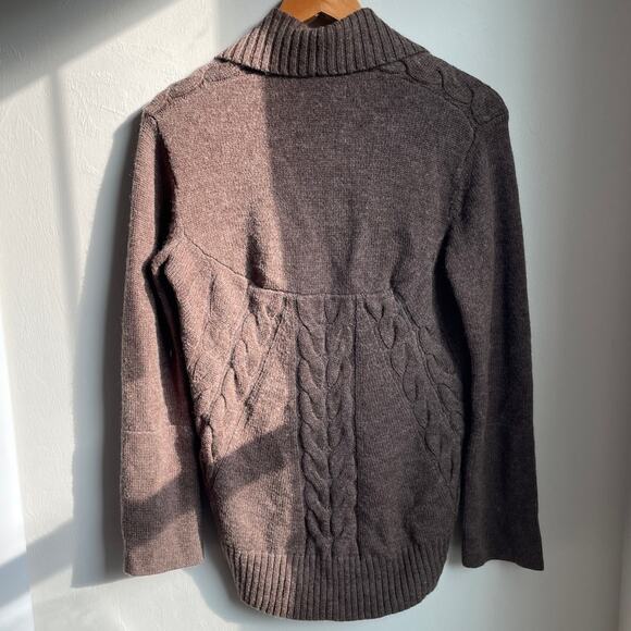 Isabella Bird Anthropologie Wool Shawl Cardigan – Taupe Brown Size M - Picture 2 of 4